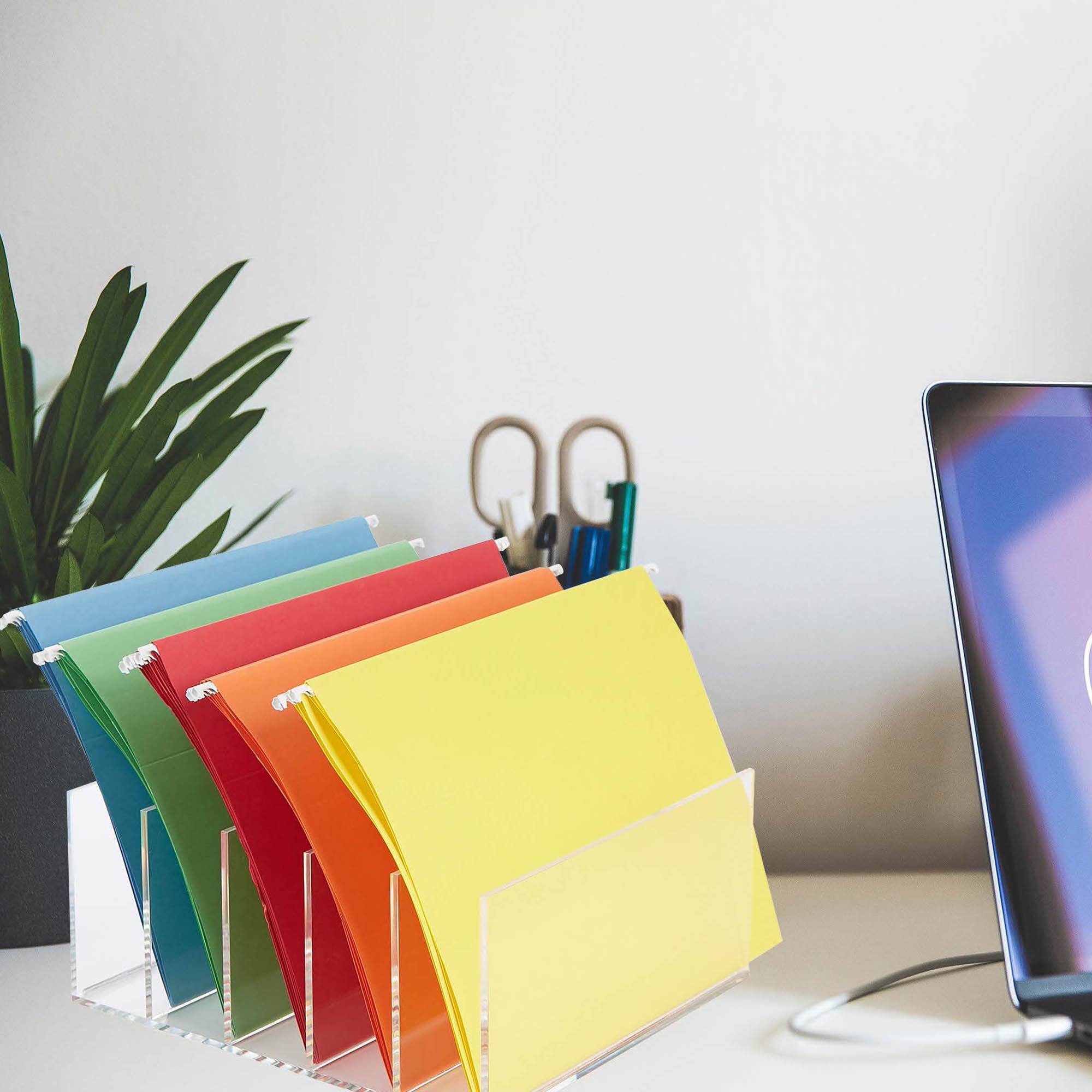 Mind Reader 5 Compartment Vertical Acrylic File Holder